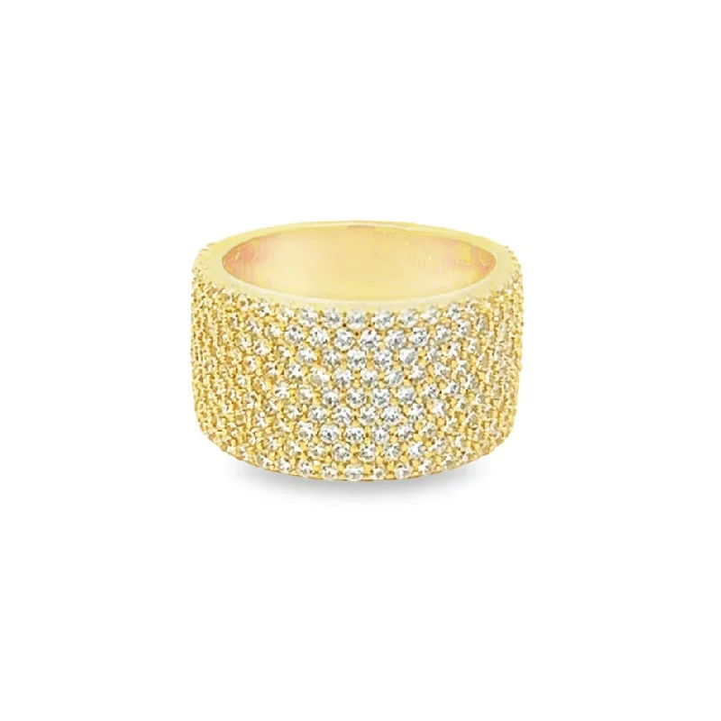 Women’s gold engagement rings-Thick Cigar Band