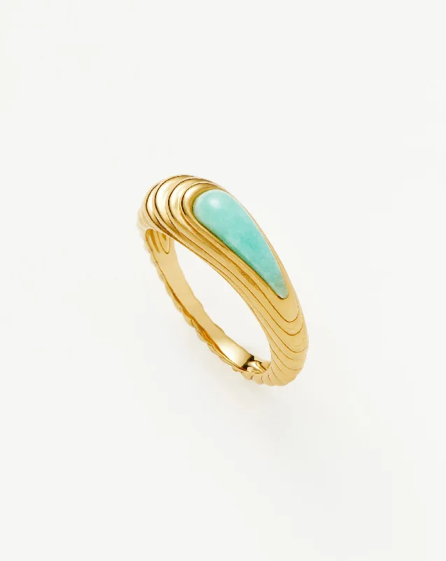 Women’s wedding bands-Wavy Ridge Gemstone Stacking Ring