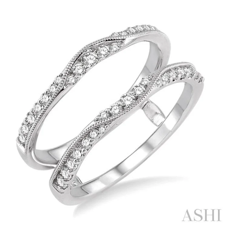 Women’s unique engagement rings-1/2 Ctw Round Cut Diamond Insert Ring in 14K White Gold