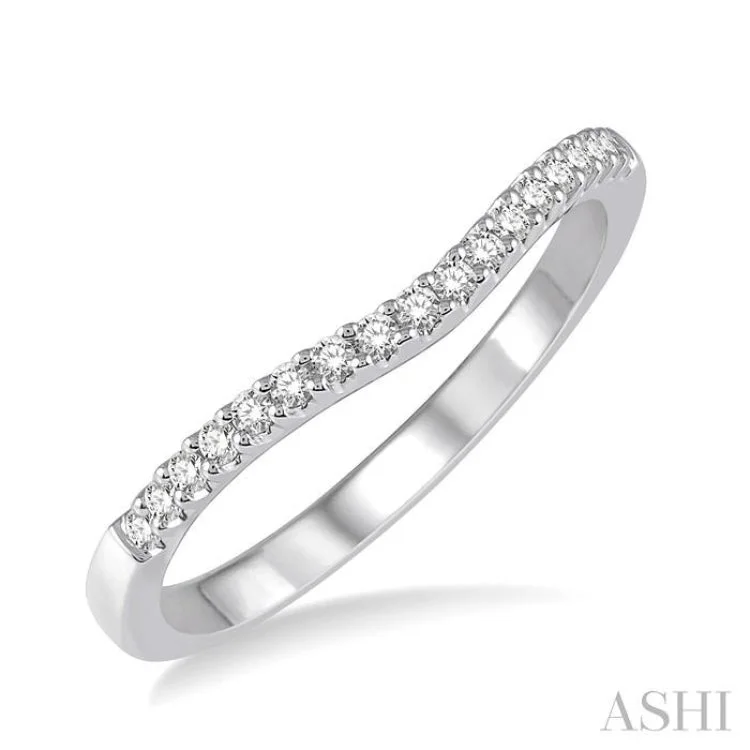 Women’s timeless engagement rings-1/6 Ctw Round Diamond Wedding Band for Her in 14K White Gold