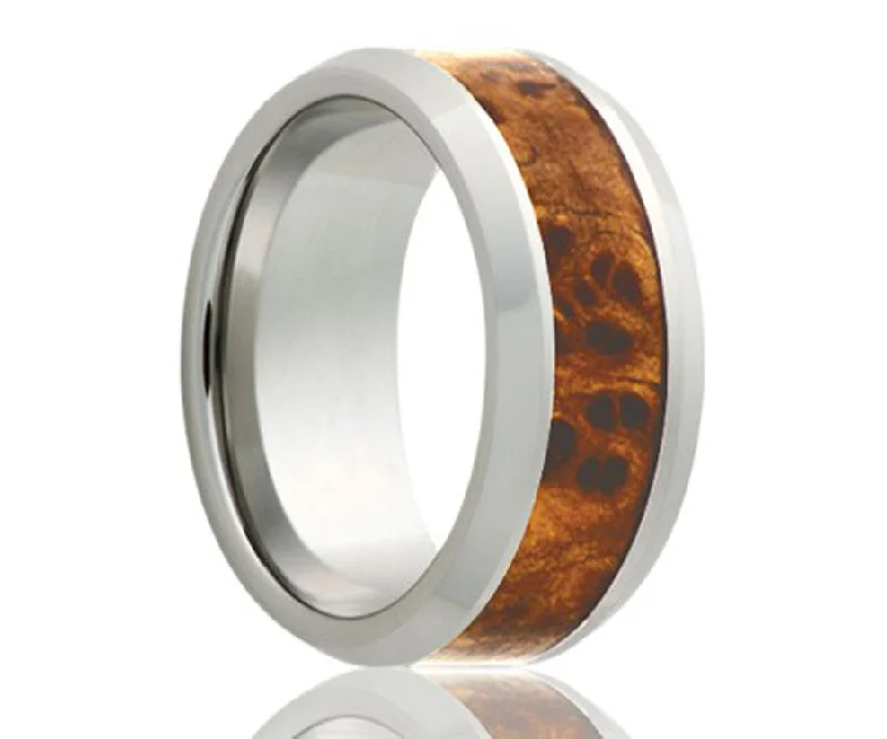 Women’s large statement rings-Cobalt Burl Wood Ring