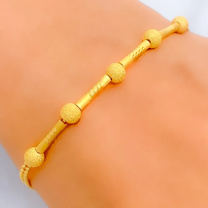 Women’s beaded bracelets-Vibrant Beaded 22K Gold Bracelet