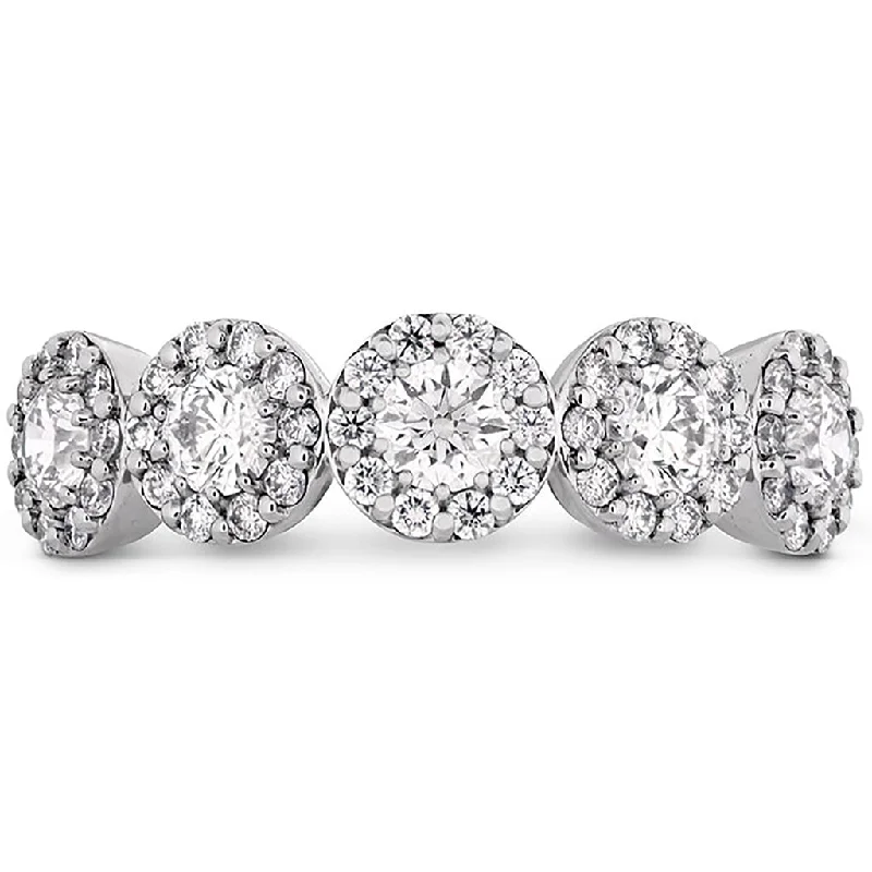 Women’s cocktail rings-Fulfillment Round Band 18K White Gold (0.85 ctw)