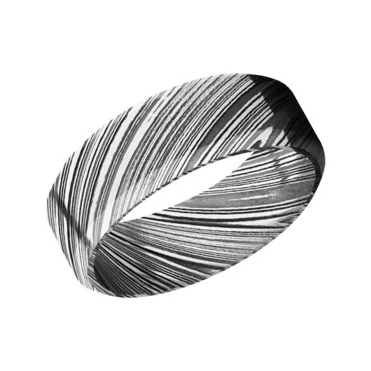 Women’s sterling silver rings-Damascus Ring