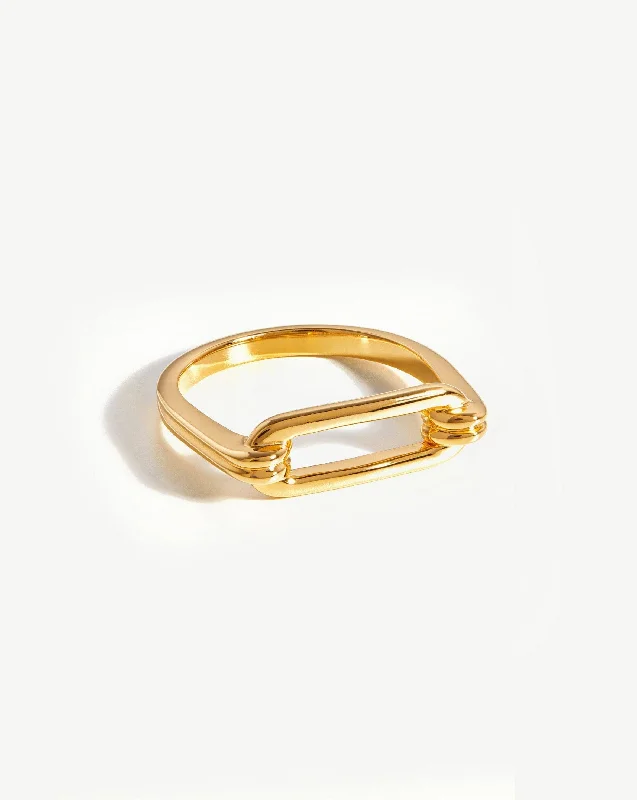 Women’s rose gold rings-Ovate Ring | 18ct Gold Vermeil