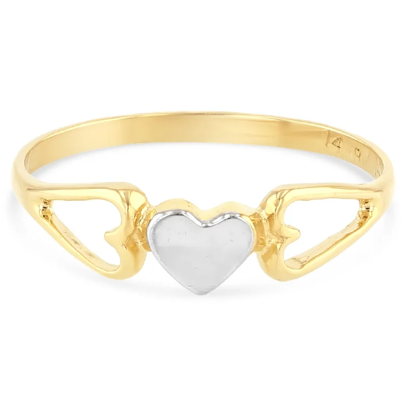 Women’s turquoise rings-14K Solid Gold Fancy Heart Ring