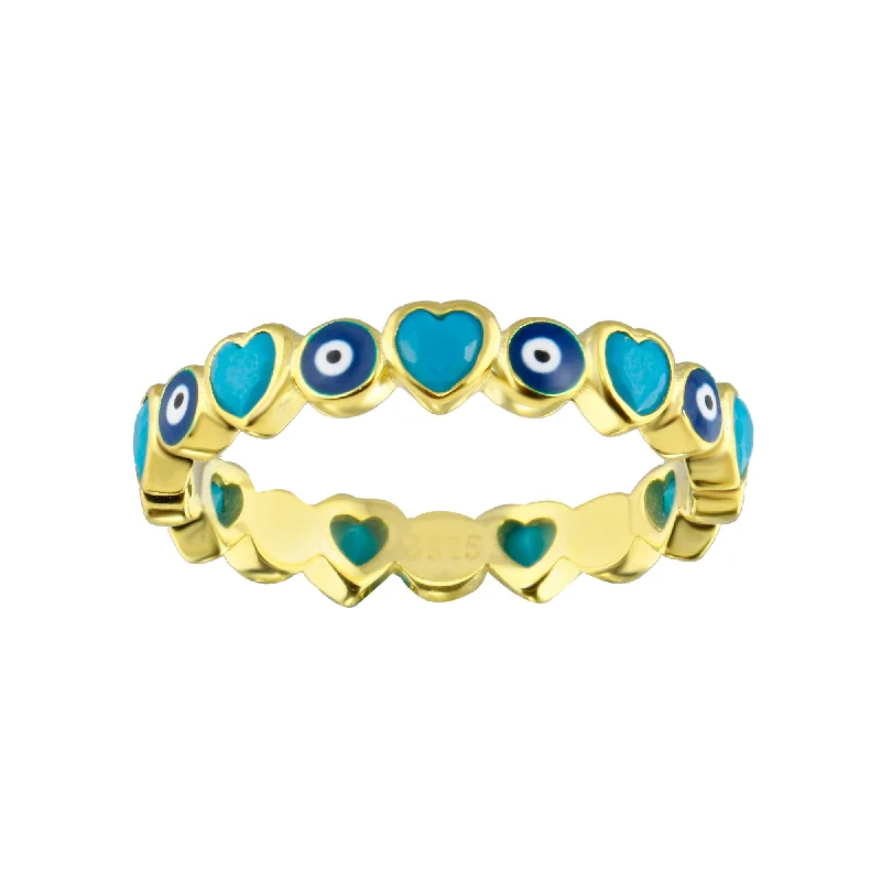 Women’s infinity rings-Turquoise Heart Eye Ring