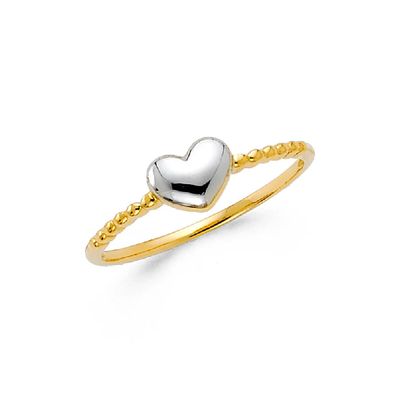 Women’s classic wedding rings-14K Solid Gold Fancy Small Heart Ring