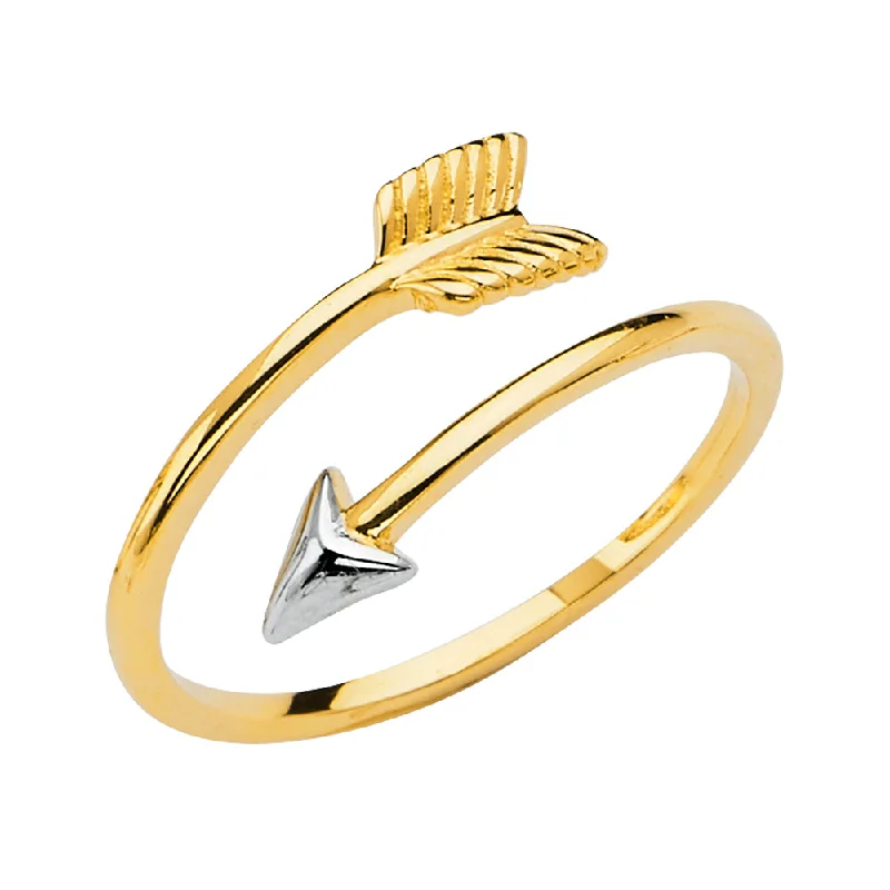 Women’s floral rings-14K Solid Gold Fancy Open Adjustable Love Arrow Ring