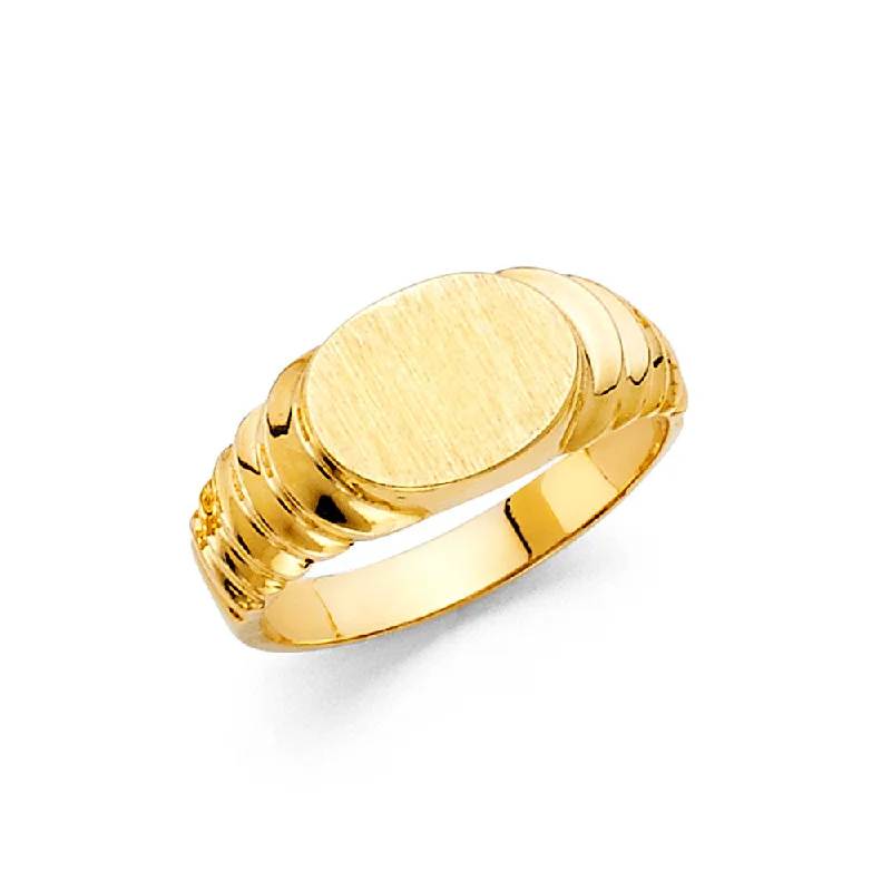 Women’s statement engagement rings-14K Solid Gold Round Scaled Ring